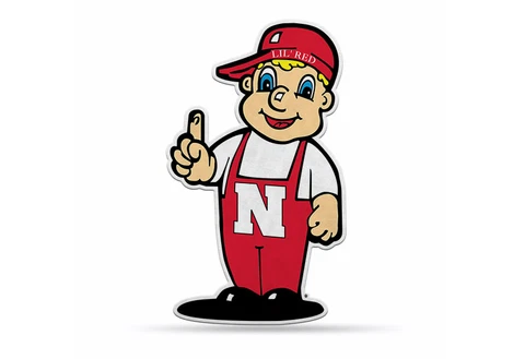 NEW! NEBRASKA HUSKERS PREMIUM MASCOT PENNANT HERBIE SHAPE CUT LICENSED Cover