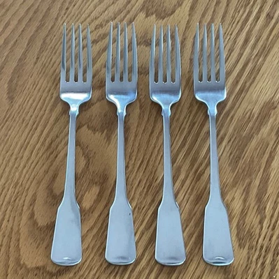Oneida American Colonial 4 Satin Stainless Dinner Forks 7 1/4" Cube Mark - Image 1 of 4