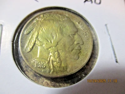 1919-D BUFFALO NICKEL RARE 2 FEATHER AU    DD8 - Image 1 of 4