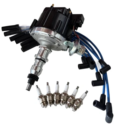 Distributor HEI  + Wire Set + Spark plugs 4.9L  F-100 to F350  6 CYL  74 -76 - Image 1 of 4