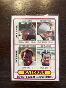 1980 Topps - Team Leaders Cliff Branch, Mark van Eeghen, Lester Hayes #468 (RC) - Picture 1 of 2
