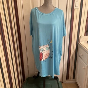 Secret Treasures Large X-large Sleepwear Nightgown Sleep Shirt Blue Owl - Picture 1 of 9