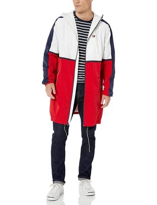 TOMMY HILFIGER Sport Men's STADIUM Zip-Front Long Windbreaker Jacket Raincoat - Image 1 of 4