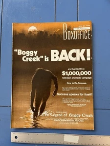 1975 Box Office Magazine, Legend of Boggy Creek Cover, Horror, Exploitation - Picture 1 of 12