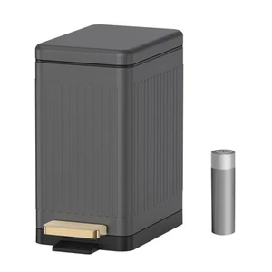 Bathroom Trash Can with Lid-Stainless Steel Step Slim Garbage Can-Metal Waste... - Picture 1 of 6