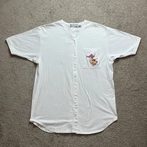 VTG Westbound Beach Swim Cover Up T-Shirt Women’s Large White Pool Fish STAINS - Picture 1 of 7