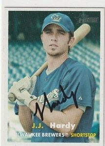 JJ Hardy signed 2006 Topps Heritage card Milwaukee Brewers autograph Orioles - Picture 1 of 1