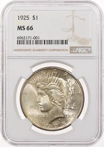 1925 1 $ NGC MS66 Peace Silber Dollar - Bild 1 von 2