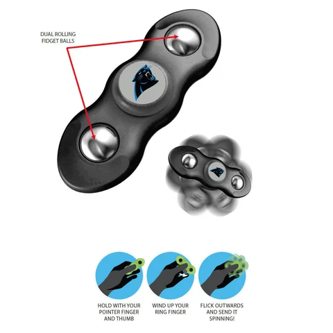New NFL Carolina Panthers 2 in 1 Flik Fidget Hand Spinner Rolling Balls Cover