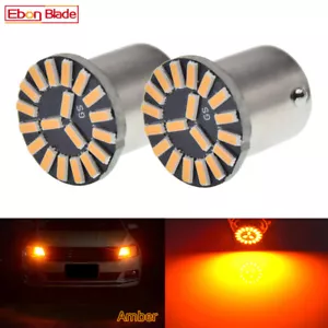 2 x 12V BAU15S PY21W 150° 19 SMD LED Amber Turn Signal Tail Indicator Light Bulb - Picture 1 of 6