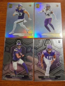 2024 Panini Minnesota Vikings 4 Card Lot - Includes Justin Jefferson & Turner RC - Picture 1 of 2