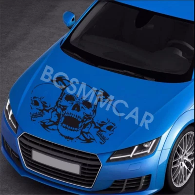 Car Stickers Triple Skull Body Side Hood Decals DIY Vinyl Decorative Accessories Foto 1 de 4