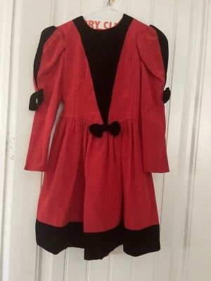 Vestido de fiesta rojo vintage Jessica Mcclintock niños niñas talla 8 Foto 1 de 4