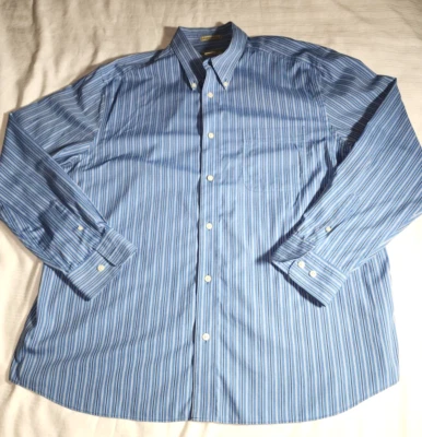 Eddie Bauer Shirt Mens XL Blue Striped Button Down Long Sleeve Collared - Image 1 of 4