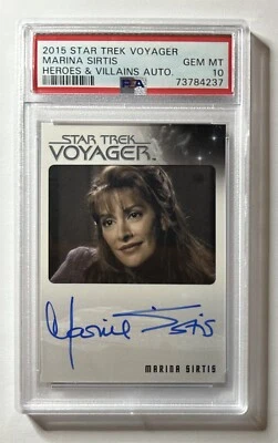 Star Trek Voyager Marina Sirtis Autograph Card Deanna Troi Auto PSA 10 Gem Mint - Image 1 of 2