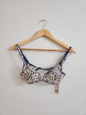 Sujetador Freya Wildside con aros para mujer, talla 28D en estampado animal y azul marino Foto 1 de 4