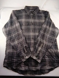 Wolverine Shirt Adult Extra Large Gray Black Plaid Flannel Button Down Mens - Picture 1 of 3