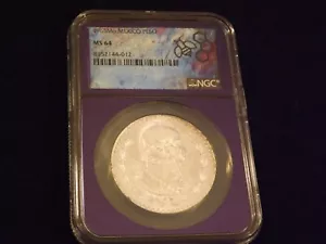 1965-MO Peso Mexico Purple Bee Frame Holder PCGS MS 64 - Picture 1 of 2