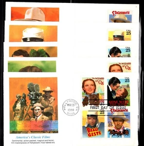 KAPPYSstamp US FDC FLEETWOOD 1990 AMERICA'S CLASSIC FILMS SCOTT 2445-8 SET OF 5 - Picture 1 of 11