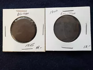 Great Britain, 1 Penny 1825, 1900 AG to G 2 Coins - Picture 1 of 2