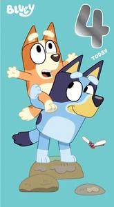 Birthday Card Bluey Age 4 Birthday Card Includes Envelope 9 X 5 Inches - Picture 1 of 6