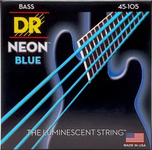 DR NBB-45 Neon Hi-Def Blue 4-String Bass Guitar Strings 45-105 - Picture 1 of 3