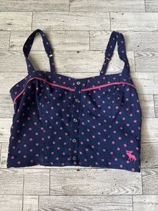 Abercrombie Kids Girls Crop Polka Dot Tube Top Spaghetti Strap Top Size M - Picture 1 of 11