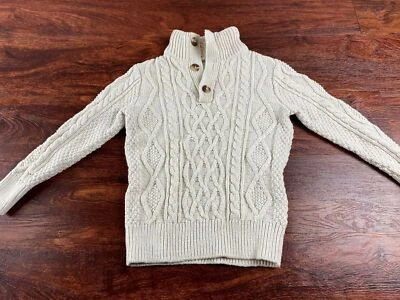 Suéter de malha GAP Mock Neck botão frontal mistura de lã branca feminino tamanho XS - Imagem 1 de 4