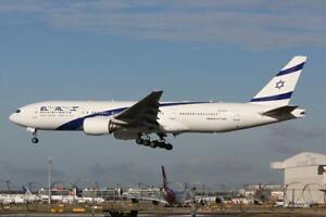 EL AL Boeing 777-200 4X-ECA colour photograph