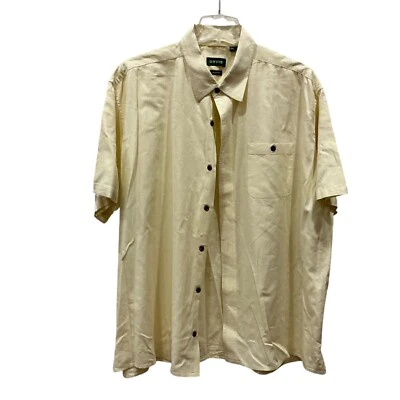 Camisa XXL Orvis $89 Mezcla de Cáñamo Lyocel Manga Corta - Antiguo Amarillo Marfil LEER Foto 1 de 4