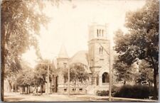 1914 EAU CLAIRE, Wisconsin RPPC Postcard "Presbyterian Church" LEWIS Photo