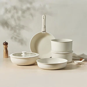Kitchen Cookware Set Non-Stick Granite Pots and Pans Set with Removable Handle - Picture 1 of 18