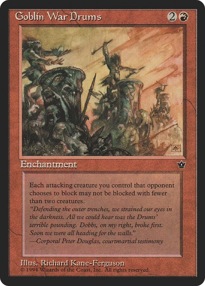 Goblin War Drums (Fergsuson) X (4) MTG Fallen Empires - EX/NM - C58 - 4RCards - Image 1 of 1