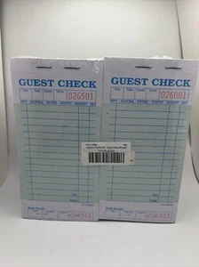 Classic Guest Check Checks Restaurant 1 Part Bill 10 Books Pack 1000 sheet - Picture 1 of 3