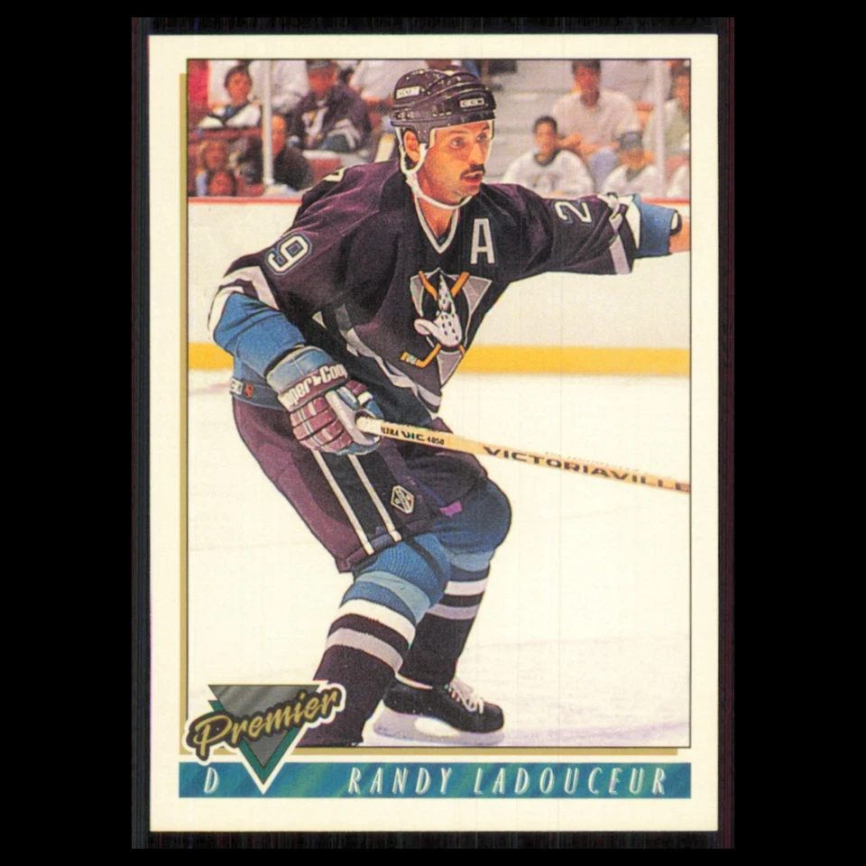 Randy Ladouceur #469 1993 Topps Premier Anaheim Mighty Ducks Hockey Card NHL NM - Image 1 of 3