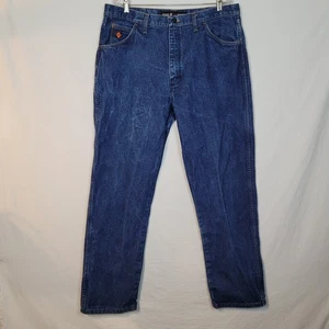Wrangler FR Mens Jeans Fits 36x33 Blue Relaxed Workwear FR31MWZ HRC2-2112 ARC - Picture 1 of 13