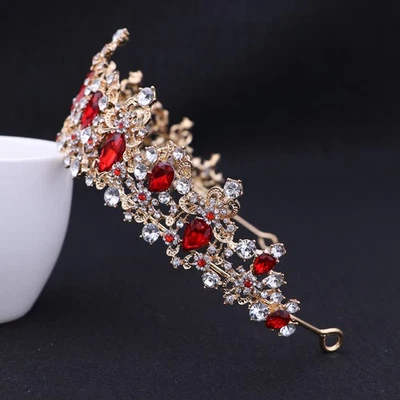 Royal Crystal Tiara Wedding Crown Accetieri per da sposa (rosso) - Immagine 1 di 4