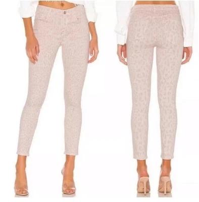 New Current/Elliott high waist stiletto leopard rose blush animal jean pants 27 - Image 1 of 4