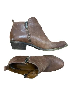 Botines de cuero napa Lucky Brand Basel Toffee/Bariollos para mujer talla 9,5 occidentales Foto 1 de 4
