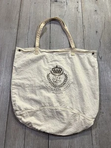 Lauren Ralph Lauren Canvas Tote Bag Tan Lightweight Shopping Bag MCMLXVII - Picture 1 of 4