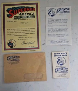 Supermen Of America Club Member Certificate Letter Code Book  Envelope #537936  - Picture 1 of 5