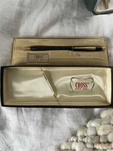 Vintage Cross Classic Black Ball Pen 2502 Full With Box And Guarantee Rare - Picture 1 of 3