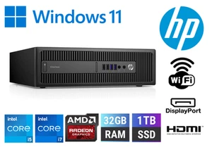 HP Elitedesk G2 SFF - Very Fast - Upto i7, 32GB, 1TB SSD, AMD R7 - Windows 11 - - Afbeelding 1 van 6