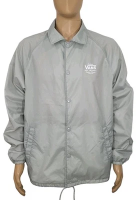 Chaqueta cortavientos Vans Off the Wall clásica personalizada para hombre talla L botón a presión gris Foto 1 de 4