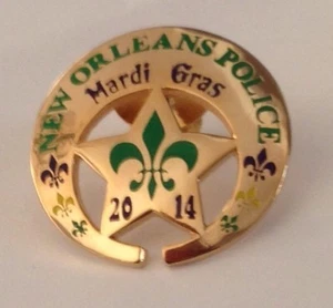 Policía de Nueva Orleans Mardi Gras NOPD Mini Botón Pin Corbata Tack 2014 Insignia Carnaval - Imagen 1 de 4