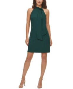 Vince Camuto Bow Neck Halter Dress Hunter Size 8 - Picture 1 of 1