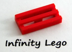 12 LEGO Red Tiles 1 x 2 Grille (2412 30244) - 12 Pieces - Picture 1 of 1