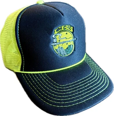 Chapéu caminhoneiro Chris Robinson Brotherhood CRB verde neon Snap Back cachimbo de paz fumaça - Imagem 1 de 4