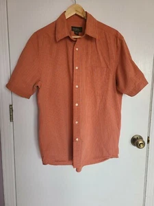 Eddie Bauer Men's Medium Orange Short Sleeve Lightweight Button Up Shirt - Picture 1 of 7