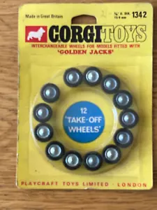 FULL CARD OF 12 Corgi 1342 Golden Jacks Wheels. FITS CORGI 300 CORVETTE STINGRAY - Picture 1 of 1